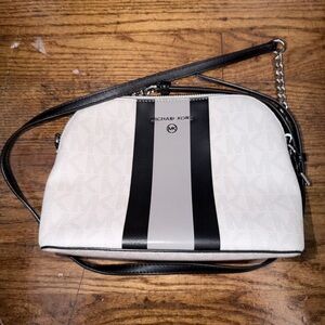 Michael Kors Black and White Crossbody Bag